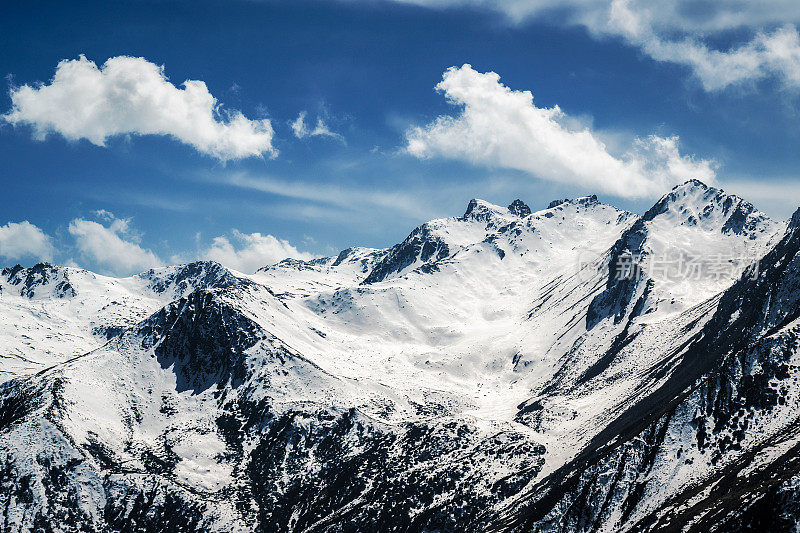 Panorama of beautiful Snow Mountains in Sichuan，China